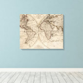Toile Carte du monde à l'ancienne (1795) (Insitu (Plancher de Bois))