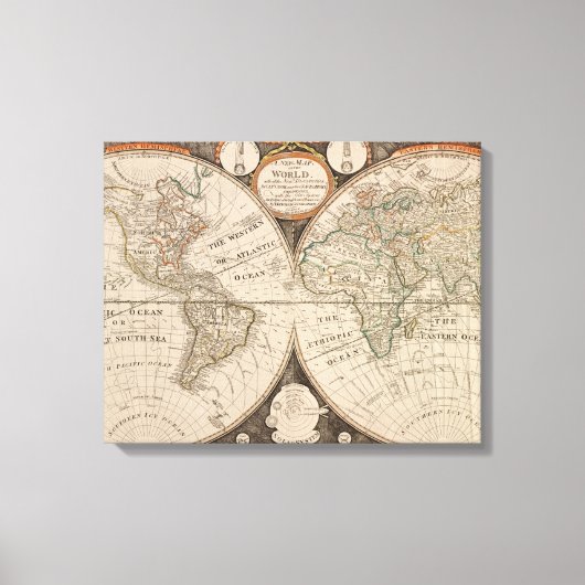 Toile Carte du monde antique, 1799 (Thomas Kitchen) (Recto)