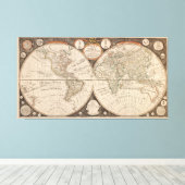 Toile Carte du monde antique, 1799 (Thomas Kitchen) (Insitu (Plancher de Bois))