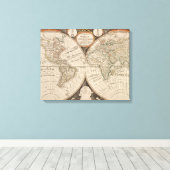 Toile Carte du monde antique, 1799 (Thomas Kitchen) (Insitu (Plancher de Bois))