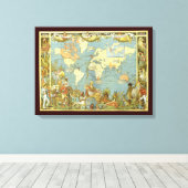 Toile Carte du monde antique de l'Empire britannique, 18 (Insitu (Plancher de Bois))