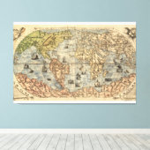 Toile Carte du monde antique image 1565 Ferando Berteli (Insitu (Plancher de Bois))