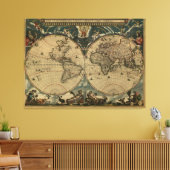 Toile Carte du monde antique par Joan Blaeu, vers 1664 (Insitu(Salon))