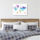 Toile Carte du monde aquarelle (Insitu(Chambre))