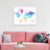 Toile Carte du monde aquarelle (Insitu(Salon))