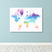 Toile Carte du monde aquarelle (Insitu (Plancher de Bois))