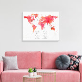 Toile Carte du monde aquarelle Relation longue distance (Insitu(Salon))