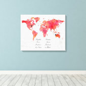 Toile Carte du monde aquarelle Relation longue distance (Insitu (Plancher de Bois))