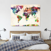 Toile Carte du monde Aquarelle urbaine (Insitu(Chambre))