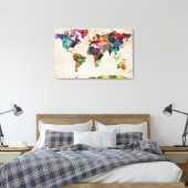 Toile Carte du monde Aquarelle urbaine (Insitu(Chambre))