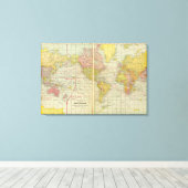 Toile Carte du monde avec voies de navigation (Insitu (Plancher de Bois))