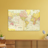 Toile Carte du monde avec voies de navigation (Insitu(Salon))