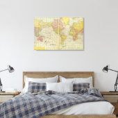 Toile Carte du monde avec voies de navigation (Insitu(Chambre))