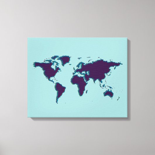 Toile carte du monde bleu (Recto)