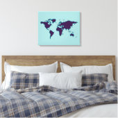 Toile carte du monde bleu (Insitu(Chambre))