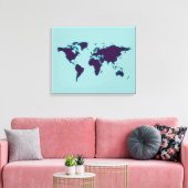 Toile carte du monde bleu (Insitu(Salon))