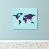 Toile carte du monde bleu (Insitu (Plancher de Bois))