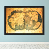 Toile Carte du monde chinois 1418 par Gavin Menzies (Insitu (Plancher de Bois))