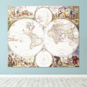 Toile Carte du monde d'Atlas Maior (Insitu (Plancher de Bois))