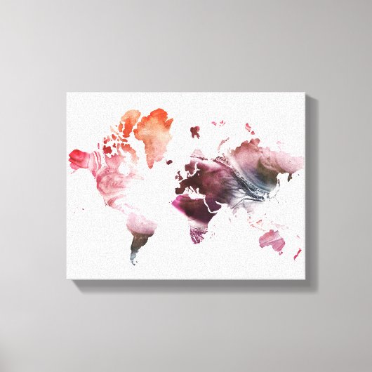 Toile Carte du monde de l'aquarelle moderne (Recto)