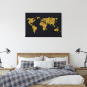 Toile Carte du monde des points d'or (Insitu(Chambre))