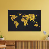 Toile Carte du monde des points d'or (Insitu(Salon))