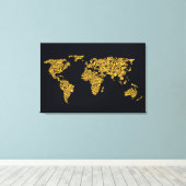 Toile Carte du monde des points d'or (Insitu (Plancher de Bois))