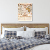 Toile Carte du monde double hémisphère, 1587 (Insitu(Chambre))
