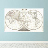 Toile Carte du monde en 2 hémisphères (Insitu (Plancher de Bois))