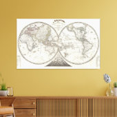 Toile Carte du monde en 2 hémisphères (Insitu(Salon))