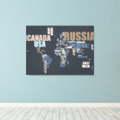 Toile Carte du monde en mots (Insitu (Plancher de Bois))