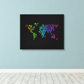 Toile Carte du monde faite d'animaux (Insitu (Plancher de Bois))