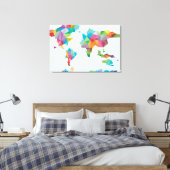 Toile Carte du monde faite de formes géométriques (Insitu(Chambre))