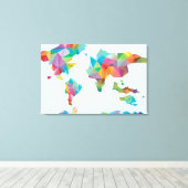Toile Carte du monde faite de formes géométriques (Insitu (Plancher de Bois))