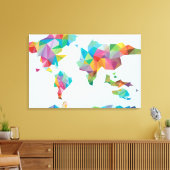 Toile Carte du monde faite de formes géométriques (Insitu(Salon))