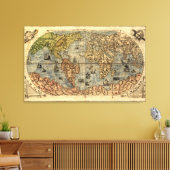 Toile Carte du monde Forlani Antiquev 1565 Renaissance (Insitu(Salon))