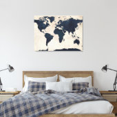 Toile Carte du monde marine en détresse (Insitu(Chambre))
