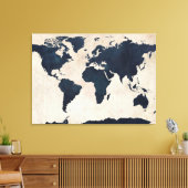 Toile Carte du monde marine en détresse (Insitu(Salon))