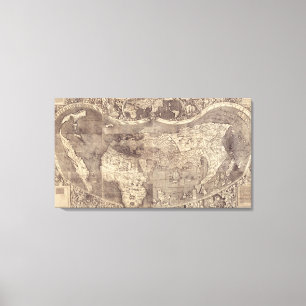 Toile Carte du monde Martin Waldseemuller 1507