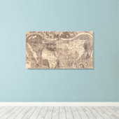 Toile Carte du monde Martin Waldseemuller 1507 (Insitu (Plancher de Bois))