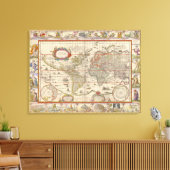 Toile Carte du monde médiéval (par Willem Blaeu) (Insitu(Salon))