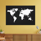 Toile carte du monde noir blanc (Insitu(Salon))