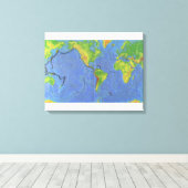 Toile Carte du monde physique 1994 - Plaques tectoniques (Insitu (Plancher de Bois))