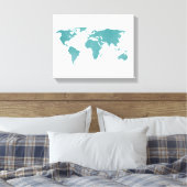 Toile Carte du monde profond turquoise (Insitu(Chambre))