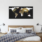 Toile Carte du monde Silhouette - Martini Olives (Insitu(Chambre))