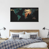 Toile Carte du monde Silhouette - Van Gogh Autoportrait (Insitu(Chambre))