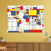 Toile Carte du monde Style Abstrait Mondrian (Insitu(Salon))