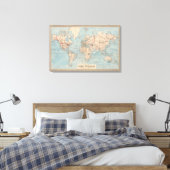 Toile Carte du monde sur la projection de Mercator (Insitu(Chambre))
