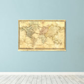 Toile Carte du monde sur Mercators Projection (Insitu (Plancher de Bois))
