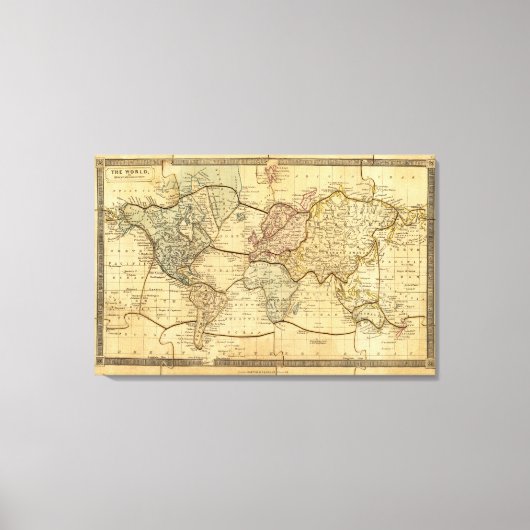 Toile Carte du monde sur Mercators Projection (Recto)